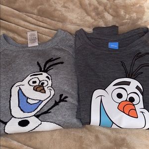2 Olaf Sweaters, Good condition, size small